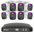 Front Zoom. Swann - Home 8-Channel, 8-Camera Indoor/Outdoor Wired 4K UHD 2TB DVR Security Camera Surveillance System - White.