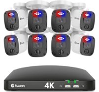 Swann Home 8-Channel, 8 Camera Indoor/Outdoor Wired 4K UHD 2TB HDD DVR Security Camera, 2-way Audio, Surveillance System - Black - Front_Zoom