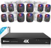 Swann Pro 16-Channel, 12 Camera Indoor/Outdoor Wired 4K UHD 2TB DVR Security Camera, 2-way Audio Surveillance System - Black