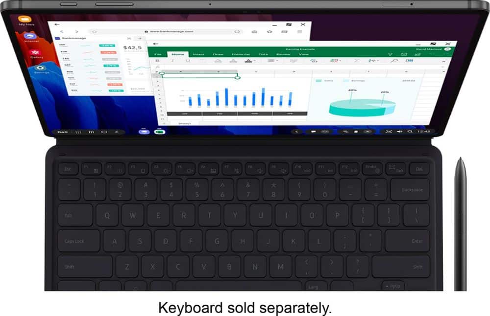 Alt View 15. Samsung - Galaxy Tab S7 Plus - 12.4” - 128GB - With S Pen - Wi-Fi.