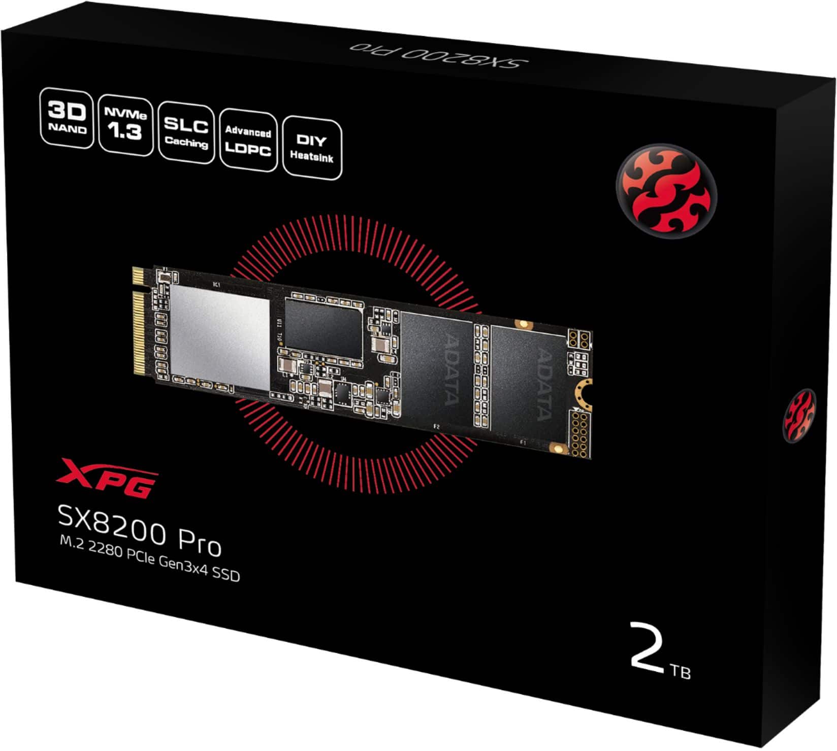 Alt View 15. ADATA - XPG SX8200 Pro Series 2TB Internal SSD PCIe Gen 3 x4 for Desktops - Black.