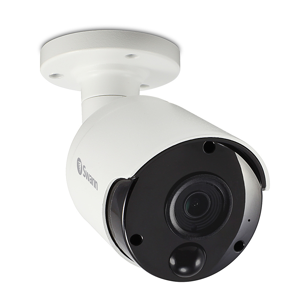 Left View: Swann - 4K PoE Add On Bullet Camera, w/Audio Capture & Face Detection - White