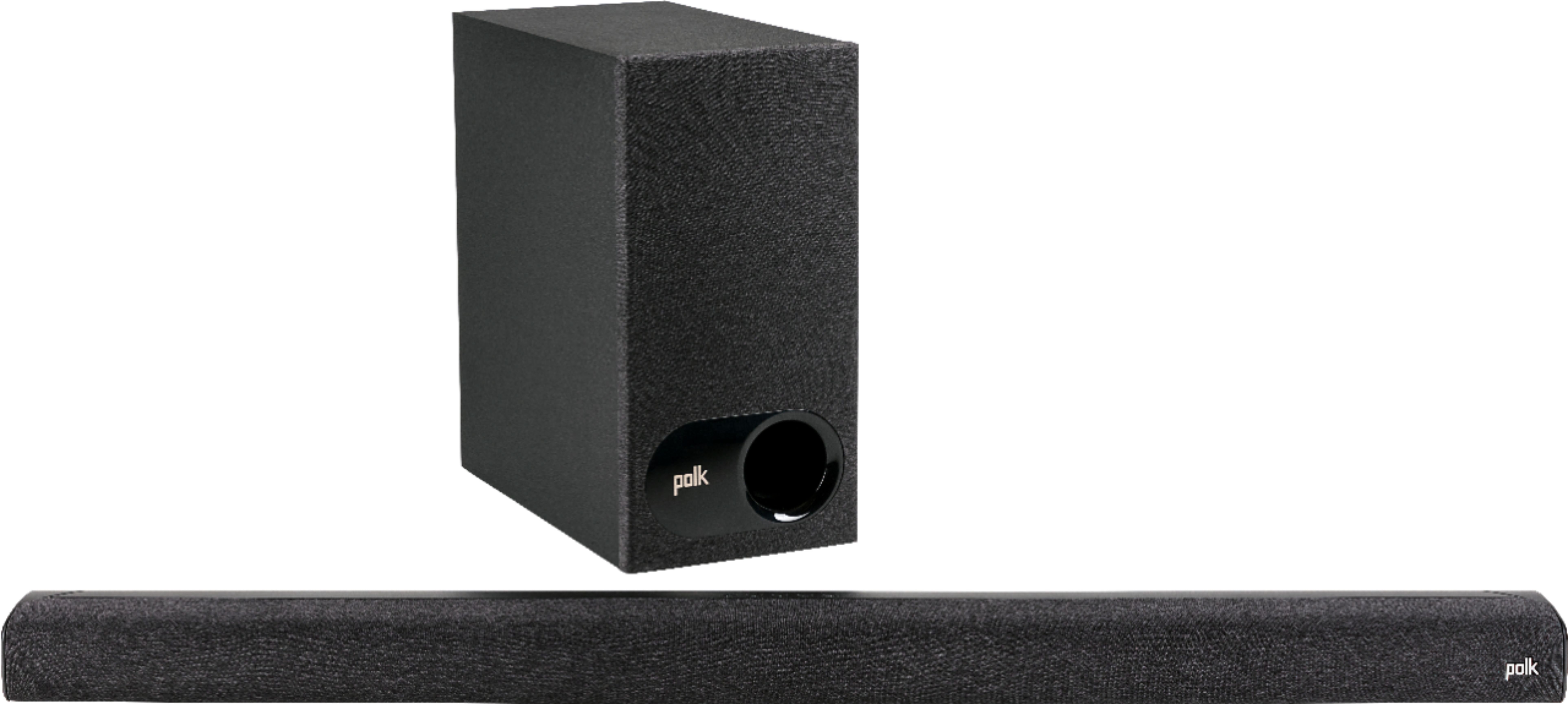 Angle View: Polk Audio - 2.1-Channel Signa S3 Ultra-Slim Soundbar with Wireless Subwoofer and Dolby Digital - Black