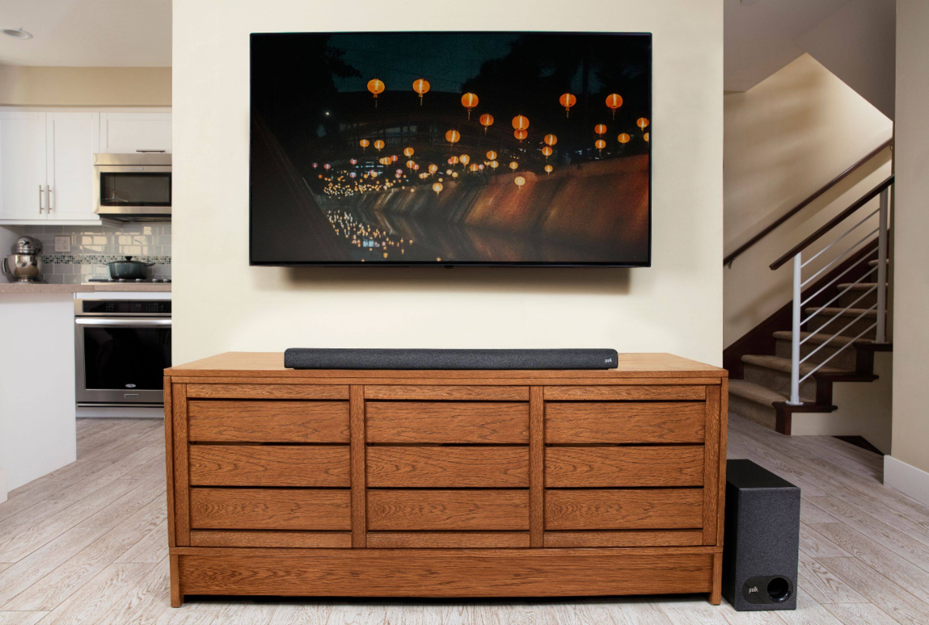 Alt View 13. Polk Audio - 2.1-Channel Signa S3 Ultra-Slim Soundbar with Wireless Subwoofer and Dolby Digital - Black.