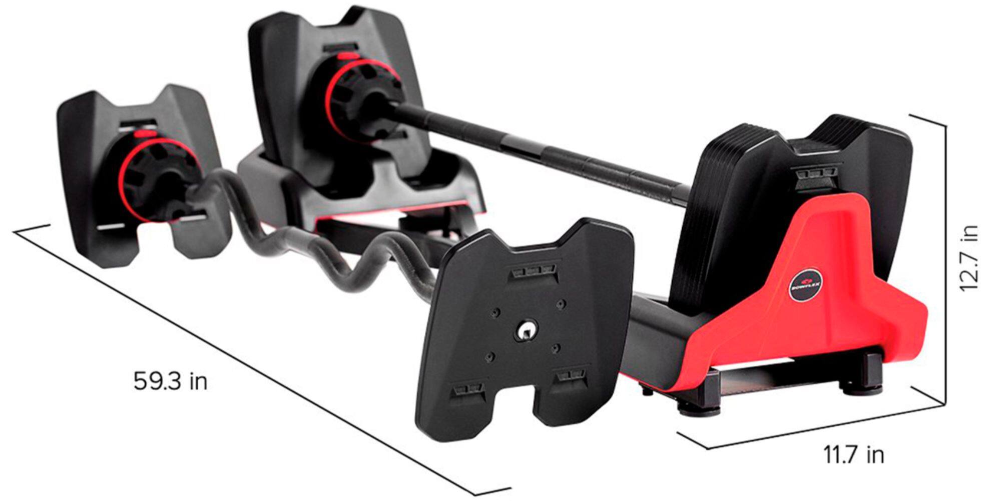 Alt View 22. BowFlex - SelectTech 2080 Barbell with Curl Bar - Black.