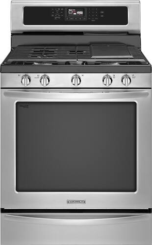 Front. KitchenAid - Architect Series II 30" Self-Cleaning Freestanding Gas Convection Range - Stainless steel.