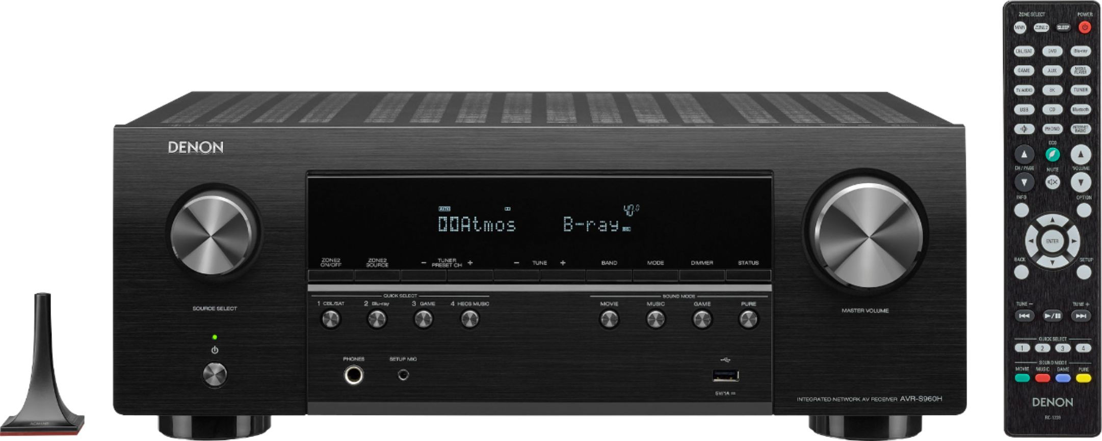 Best Buy: Denon AVR-S960H (90W X 7) 7.2-Ch. with HEOS and Dolby Atmos 8K  Ultra HD HDR Compatible AV Home Theater Receiver with Alexa Black AVR-S960H