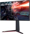 Left Zoom. LG - 27" UltraGear UHD Nano IPS 1ms 144Hz G-SYNC Compatible Gaming Monitor with HDR (DisplayPort, HDMI, USB) - Black.