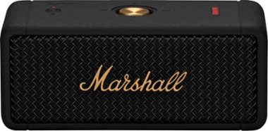 Marshall - Emberton Portable Bluetooth Speaker - Black & Brass - Front_Zoom