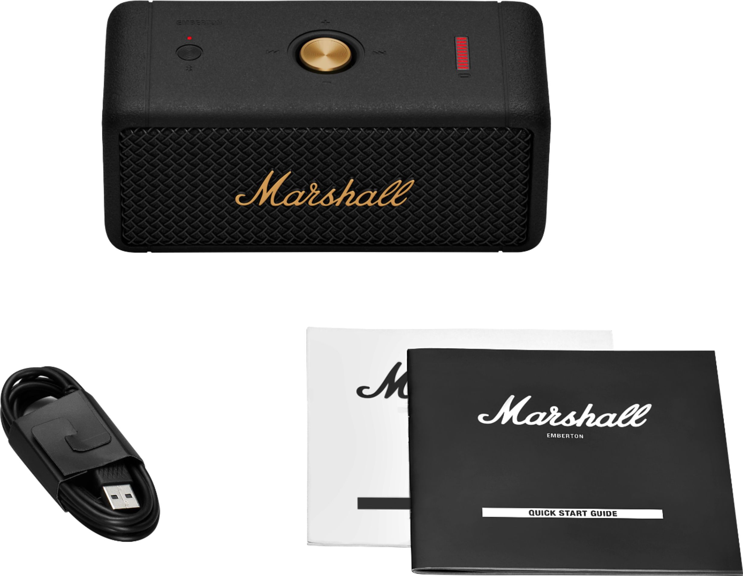 Marshall Emberton Portable Bluetooth Speaker Black & Brass 1005696 