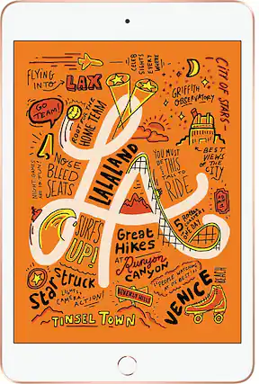 Front. Apple - Certified Refurbished iPad Mini (5th Generation) (2019) - 64GB - Gold.