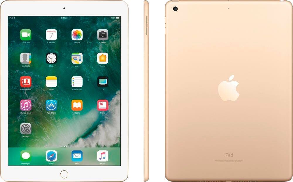 Angle. Apple - Pre-Owned iPad (5th Generation) (2017) Wi-Fi - 32GB - Gold.