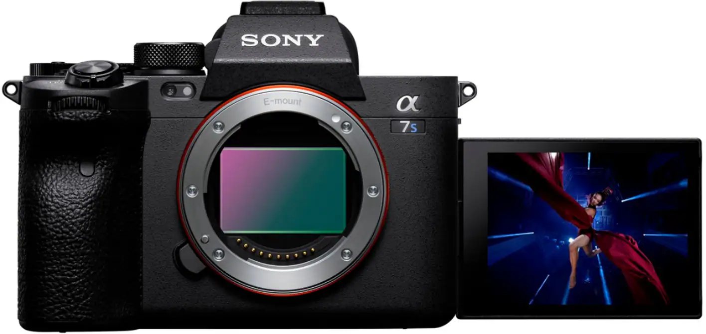 Front. Sony - Alpha 7S III Full-frame Mirrorless Camera (Body Only) - Black.