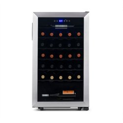 NewAir - Freestanding 33 Bottle Compressor Wine Fridge, Adjustable Racks , Exterior Digital Thermostat - Stainless Steel - Front_Zoom