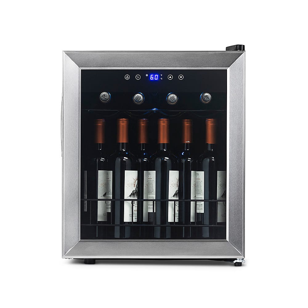 NewAir - Freestanding 16 Bottle Compressor Wine Fridge - Stainless Steel - Front_Zoom