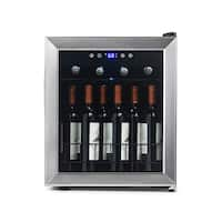 NewAir - Freestanding 16 Bottle Compressor Wine Fridge - Stainless Steel - Front_Zoom