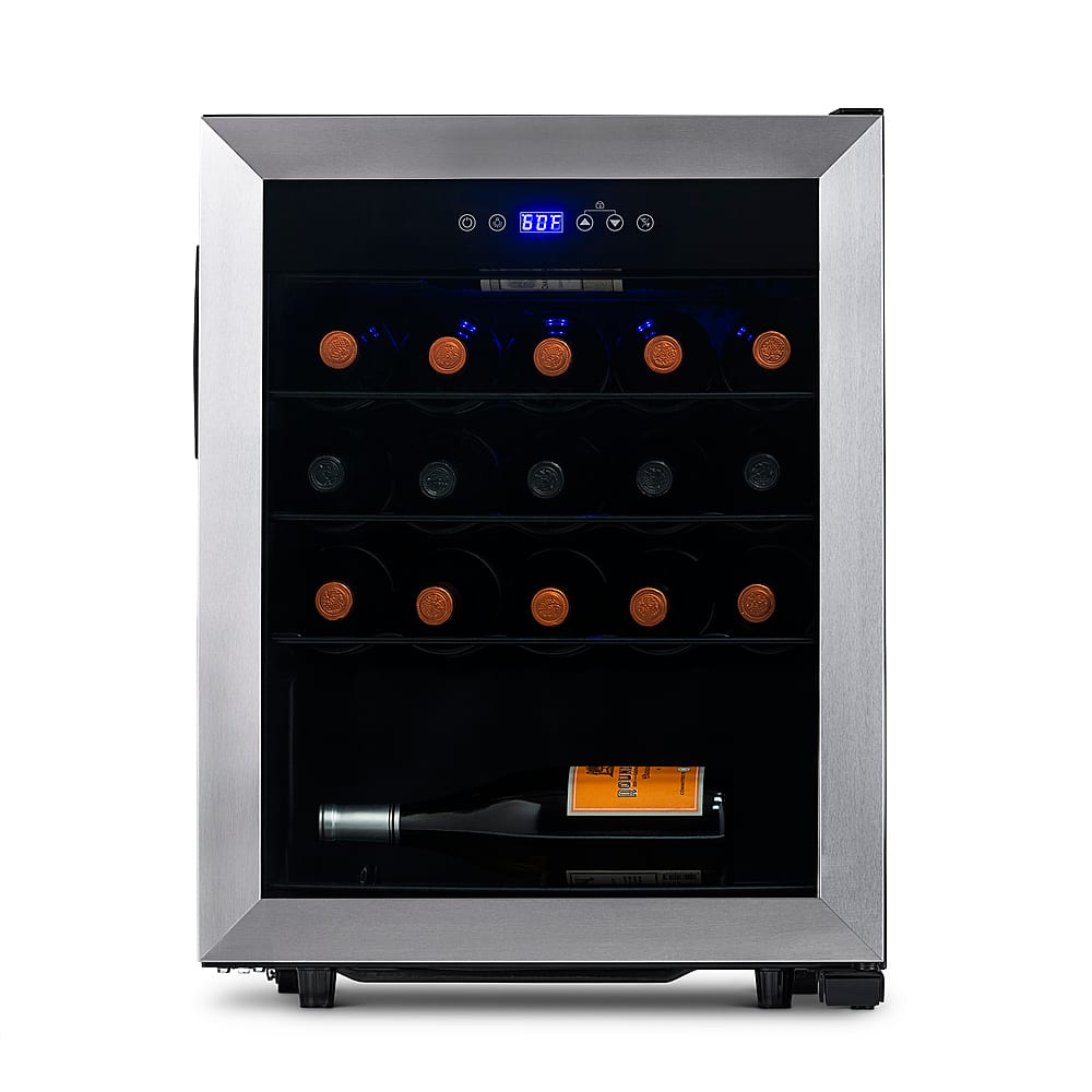 NewAir - Freestanding 23 Bottle Compressor Wine Fridge, Adjustable Racks, Exterior Digital Thermostat - Stainless Steel - Alt_View_Zoom_11