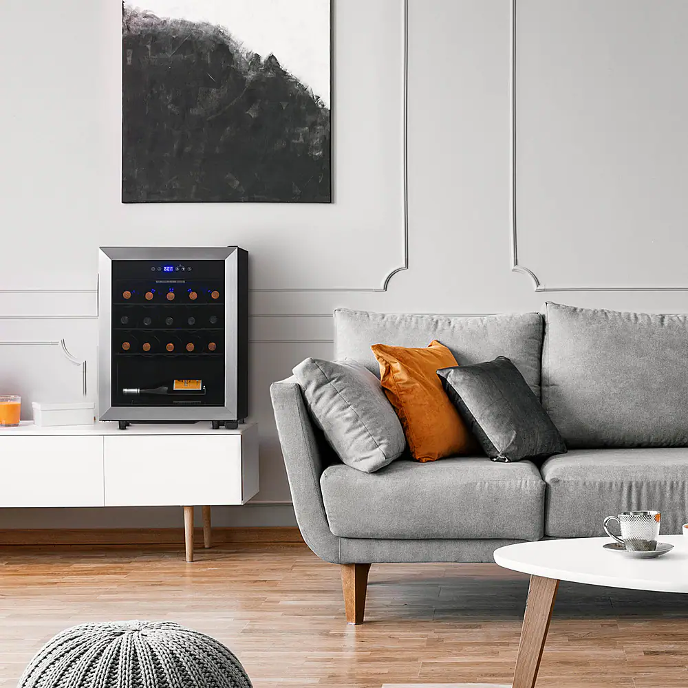 Alt View 14. NewAir - Freestanding 23 Bottle Compressor Wine Fridge, Adjustable Racks, Exterior Digital Thermostat - Stainless Steel.
