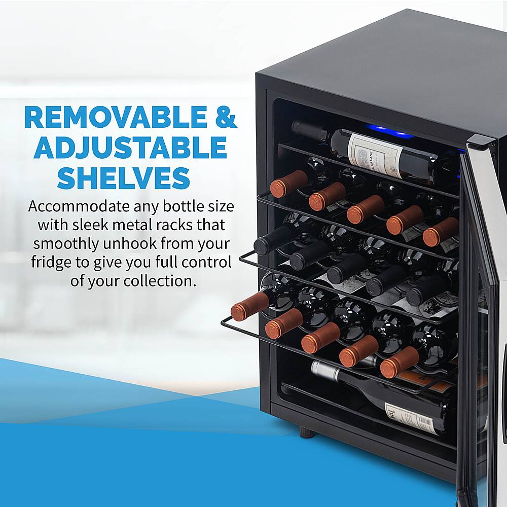 Alt View 15. NewAir - Freestanding 23 Bottle Compressor Wine Fridge, Adjustable Racks, Exterior Digital Thermostat - Stainless Steel.