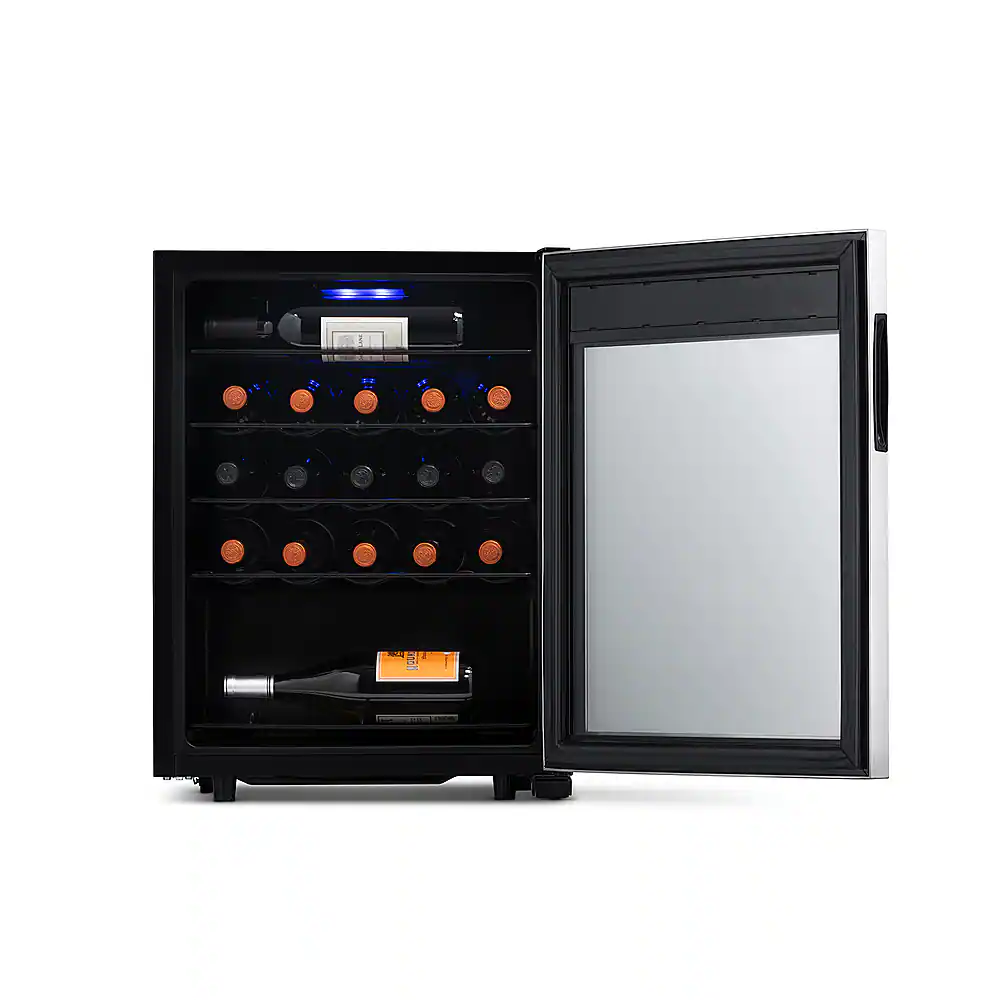 Alt View 23. NewAir - Freestanding 23 Bottle Compressor Wine Fridge, Adjustable Racks, Exterior Digital Thermostat - Stainless Steel.