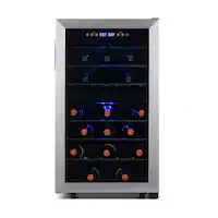 NewAir - Freestanding 43 Bottle Dual Zone Compressor Wine Fridge - Stainless Steel - Front_Zoom