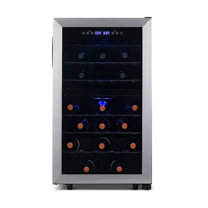Front. NewAir - Freestanding 43 Bottle Dual Zone Compressor Wine Fridge - Stainless Steel.