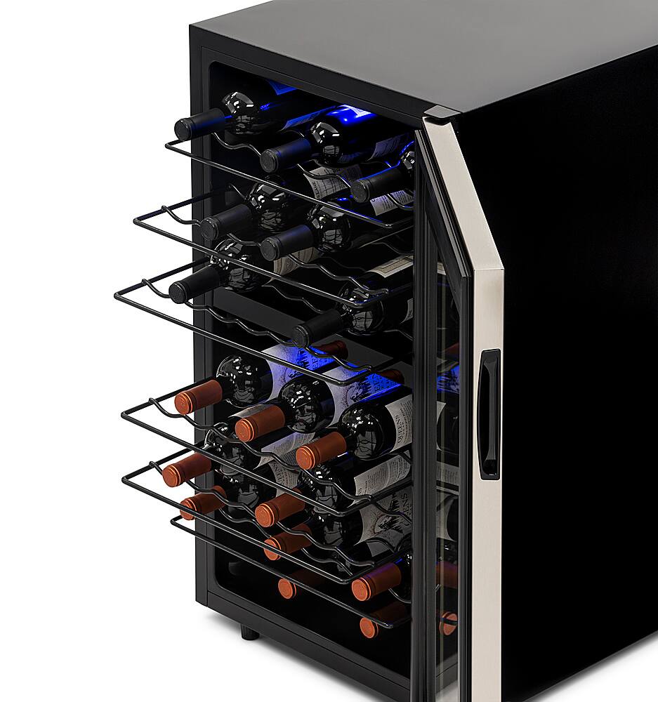 Alt View 19. NewAir - Freestanding 43 Bottle Dual Zone Compressor Wine Fridge - Stainless Steel.