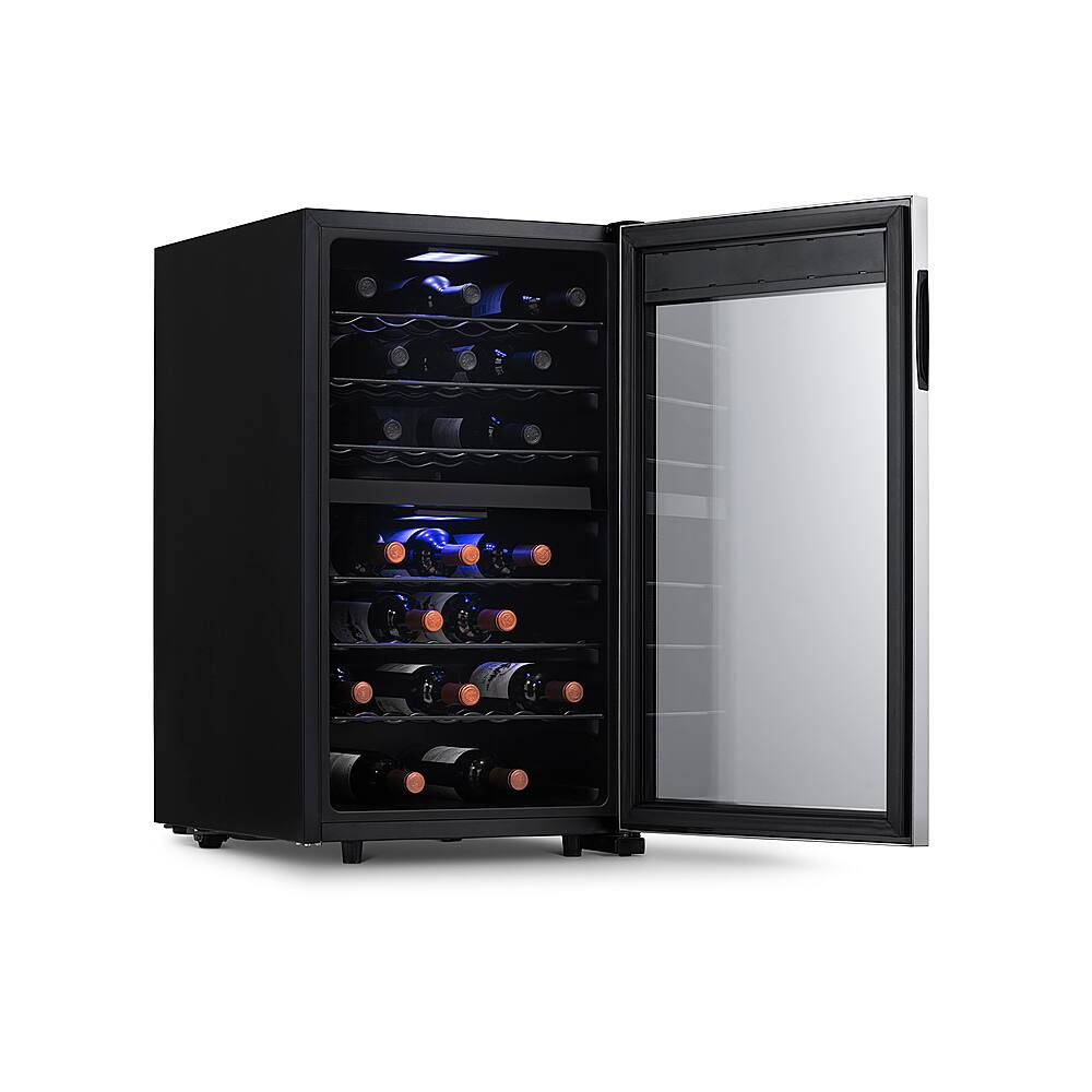 Alt View 21. NewAir - Freestanding 43 Bottle Dual Zone Compressor Wine Fridge - Stainless Steel.