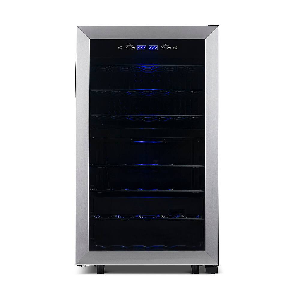 Alt View 23. NewAir - Freestanding 43 Bottle Dual Zone Compressor Wine Fridge - Stainless Steel.