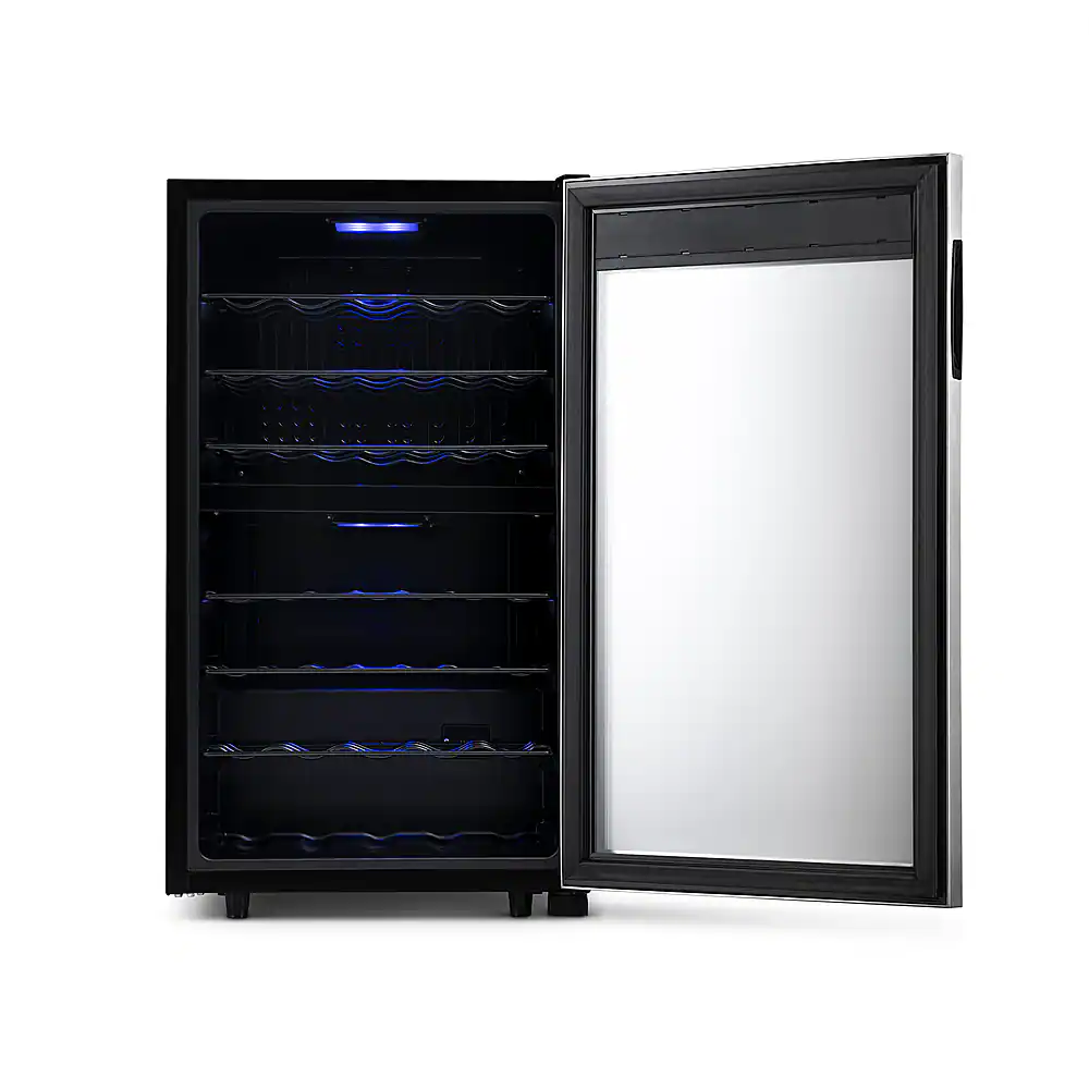 Alt View 26. NewAir - Freestanding 43 Bottle Dual Zone Compressor Wine Fridge - Stainless Steel.