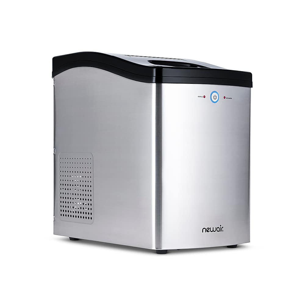 Angle View: NewAir - 40 lb Portable Ice Maker with Nugget Ice Production - Stainless steel