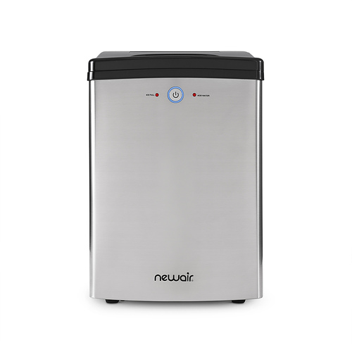 NewAir - 40 lb Portable Ice Maker with Nugget Ice Production - Stainless steel