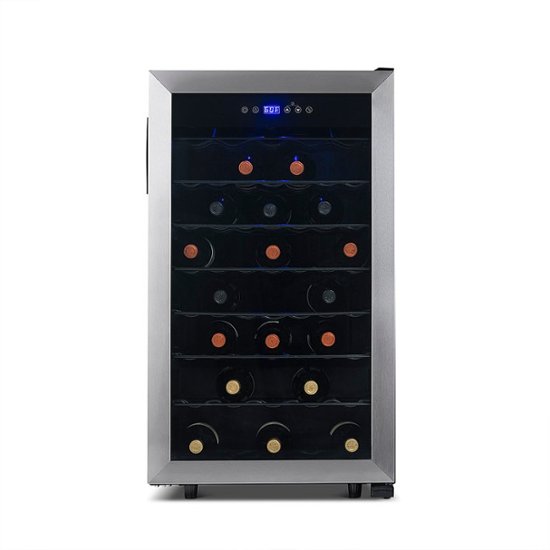 Front Zoom. NewAir - Freestanding 50 Bottle Compressor Wine Fridge, Adjustable Racks , Exterior Digital Thermostat - Stainless Steel.