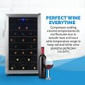 Alt View Zoom 11. NewAir - Freestanding 50 Bottle Compressor Wine Fridge, Adjustable Racks , Exterior Digital Thermostat - Stainless steel.