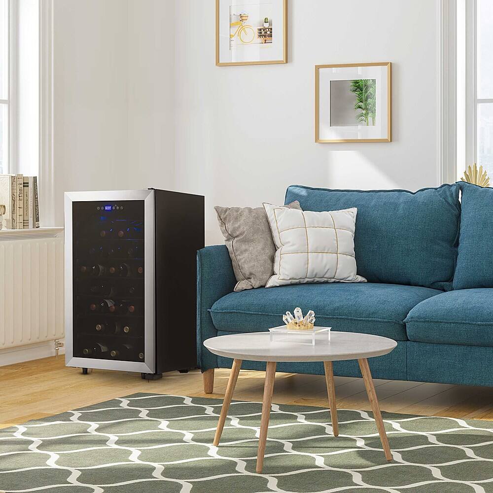 Alt View 13. NewAir - Freestanding 50 Bottle Compressor Wine Fridge, Adjustable Racks , Exterior Digital Thermostat - Stainless Steel.