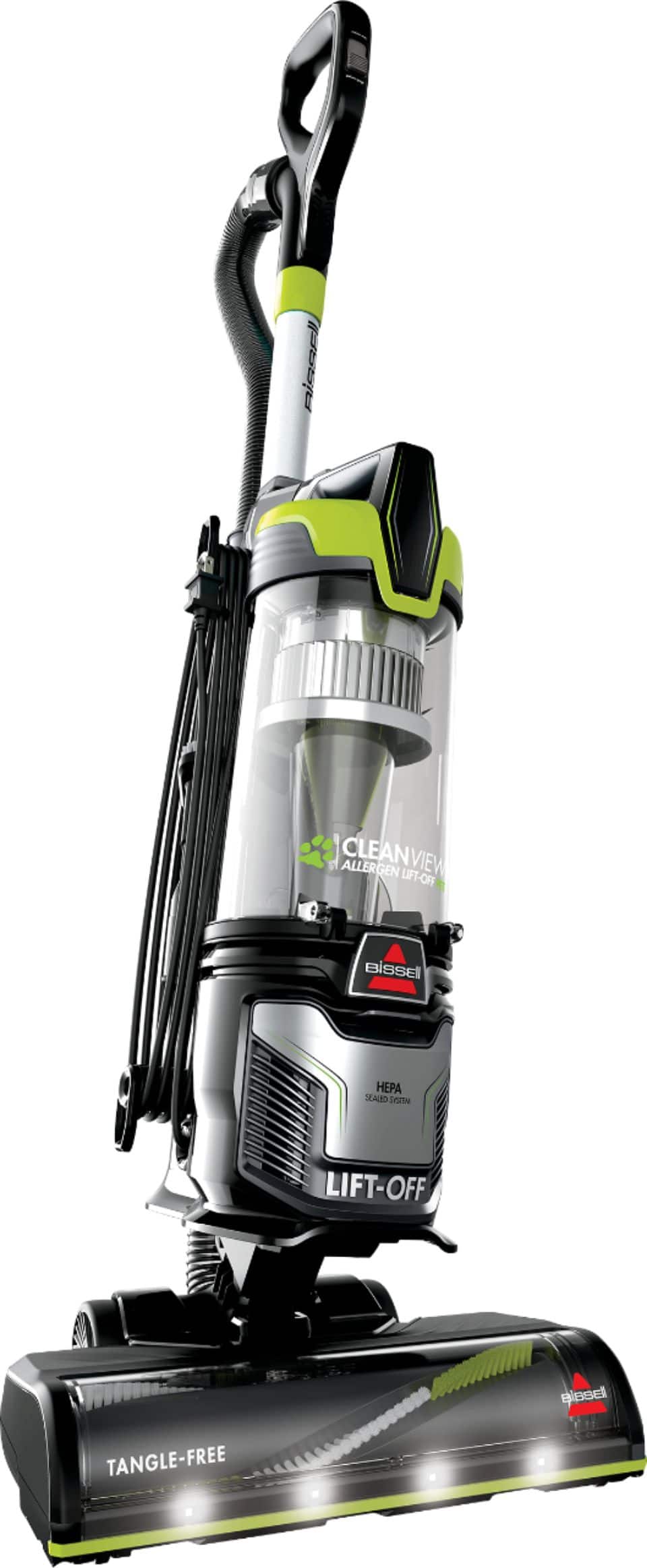 Angle. BISSELL - CleanView Allergen Lift-Off Pet Vacuum - Black/ Electric Green.