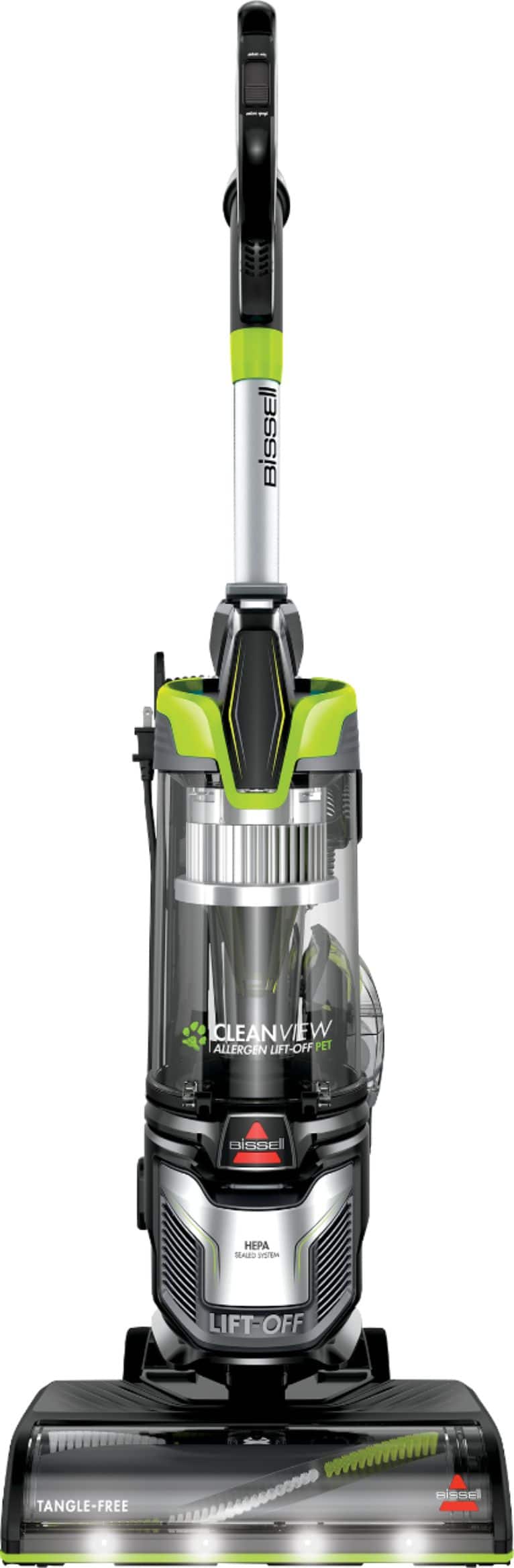 Front. BISSELL - CleanView Allergen Lift-Off Pet Vacuum - Black/ Electric Green.