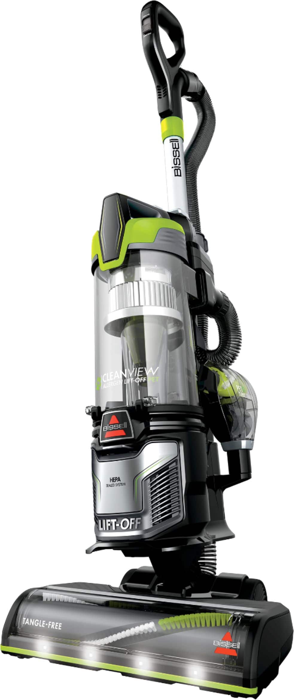 Left. BISSELL - CleanView Allergen Lift-Off Pet Vacuum - Black/ Electric Green.