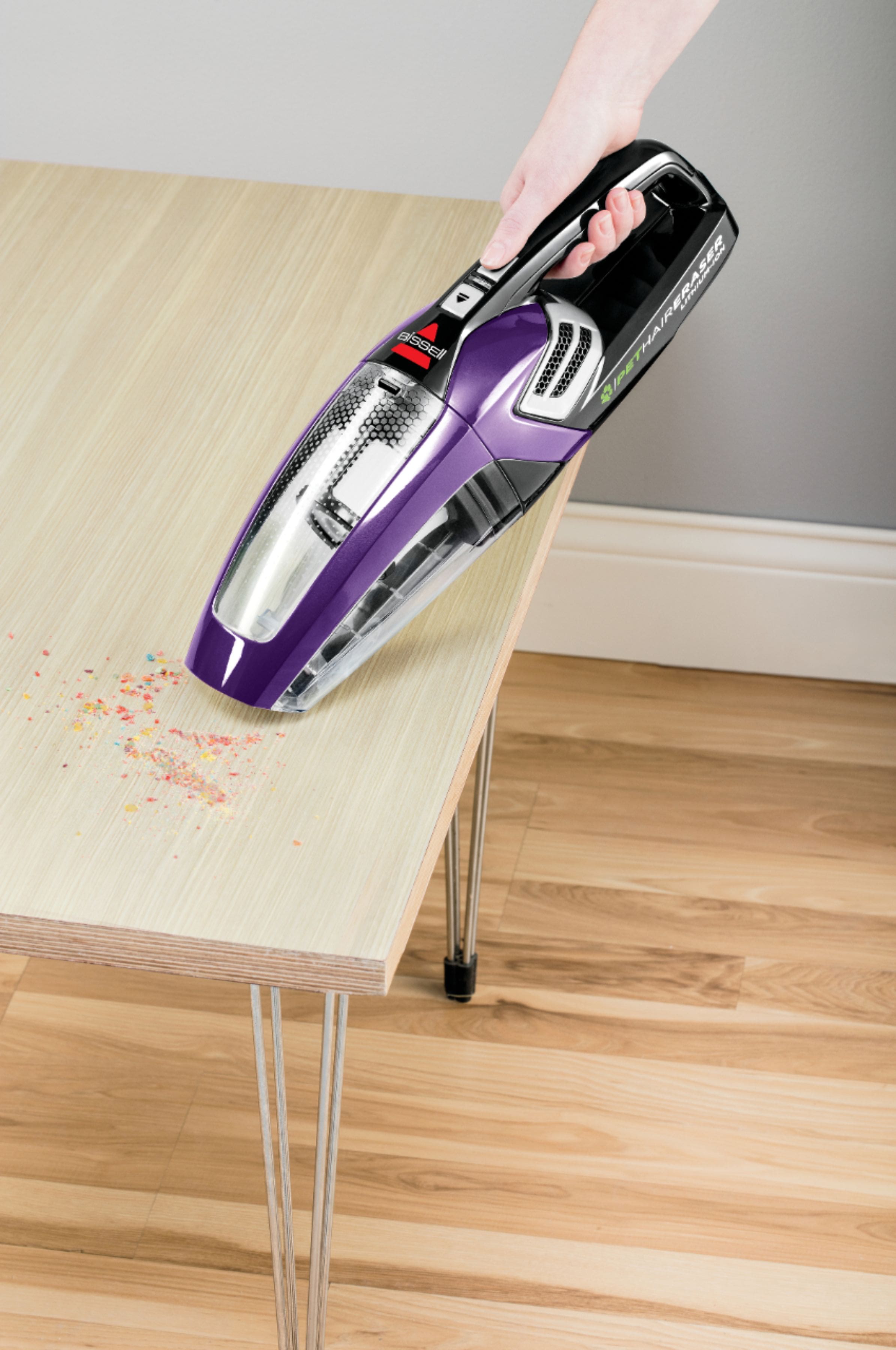 Alt View 11. BISSELL - Pet Hair Eraser® Lithium Ion Hand Vacuum - GrapeVine Purple & Black Accents.