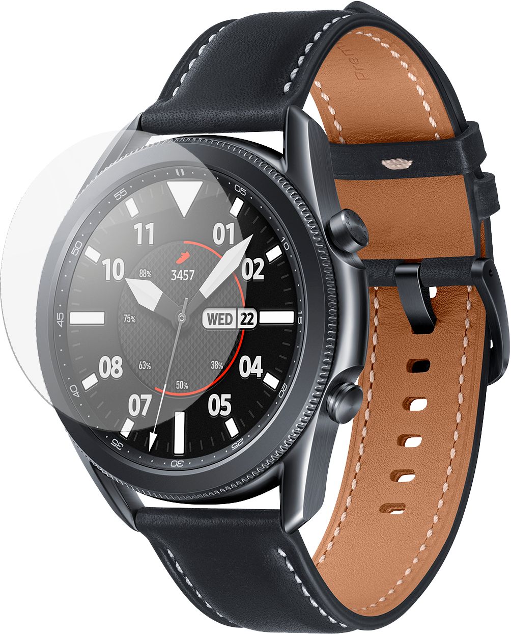 Angle View: ZAGG - InvisibleShield GlassFusion+ Flexible Hybrid Screen Protector for Samsung Galaxy Watch3 41mm