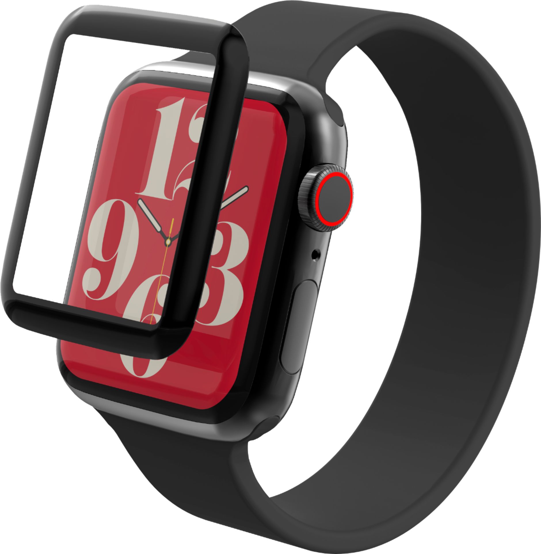 Angle View: ZAGG - InvisibleShield GlassFusion+ Flexible Hybrid Screen Protector for Apple Watch Series 4/5/SE/6 2020 Se 2nd Gen 40mm