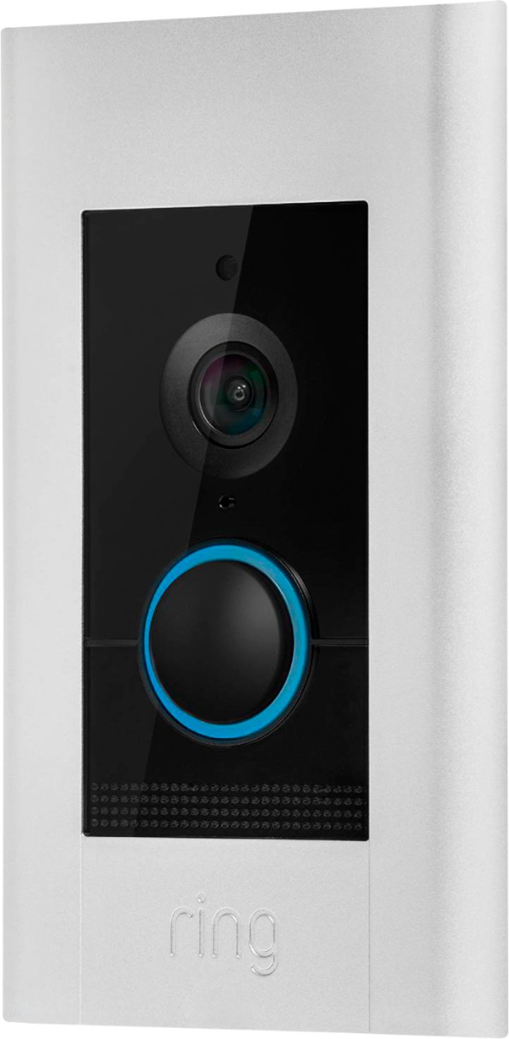 Left View: Ring - Refurbished Elite Smart Wi-Fi Video Doorbell - Wired