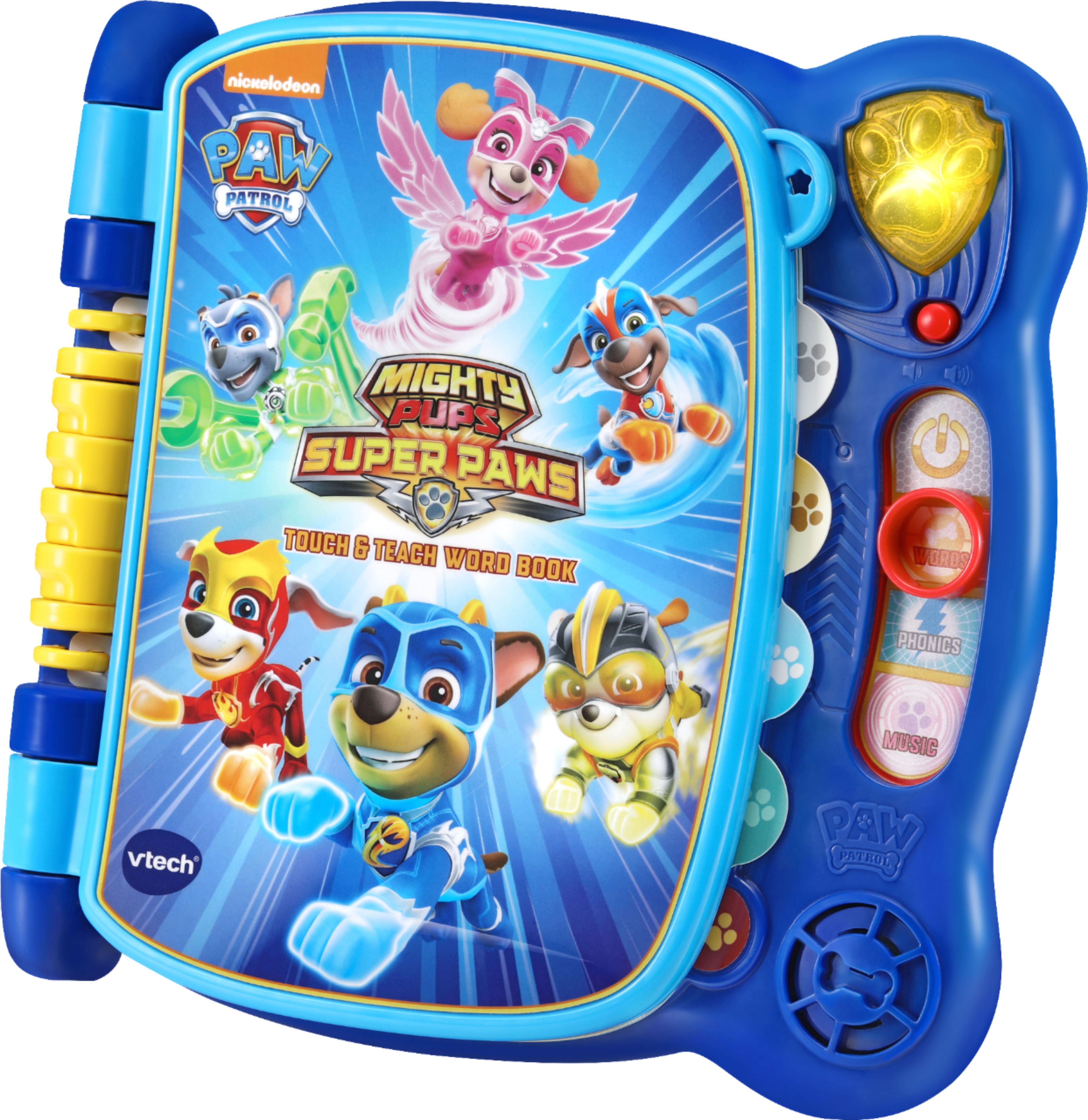 Left View: VTech - PAW Patrol Mighty Pups Touch & Teach Word Book - Multicolor