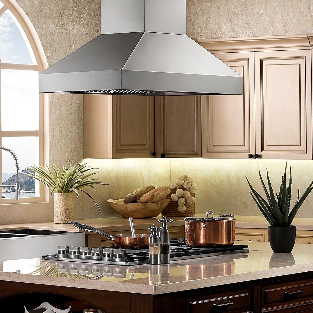 Best Buy ZLINE 42 in. Island Mount Range Hood in Stainless Steel (597i