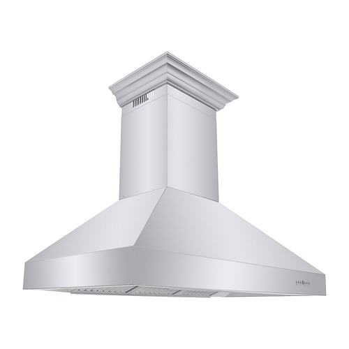 ZLINE - 48 in. Professional Wall Mount Range Hood in Stainless Steel with Crown Molding (667CRN-48) - Silver