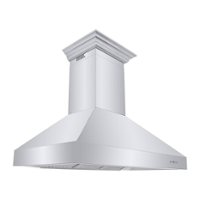 ZLINE - 48 in. Professional Wall Mount Range Hood in Stainless Steel with Crown Molding (667CRN-48) - Silver - Front_Zoom