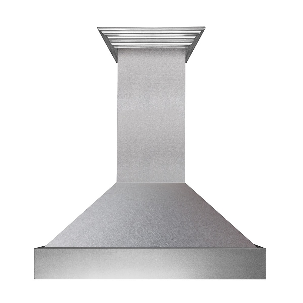 Angle View: ZLINE - 42" DuraSnow® Stainless Steel Range Hood with DuraSnow® Shell (8654SN-42) - Silver