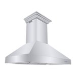 Front. ZLINE - 42 in. Professional Wall Mount Range Hood in Stainless Steel with Crown Molding (667CRN-42) - Silver.
