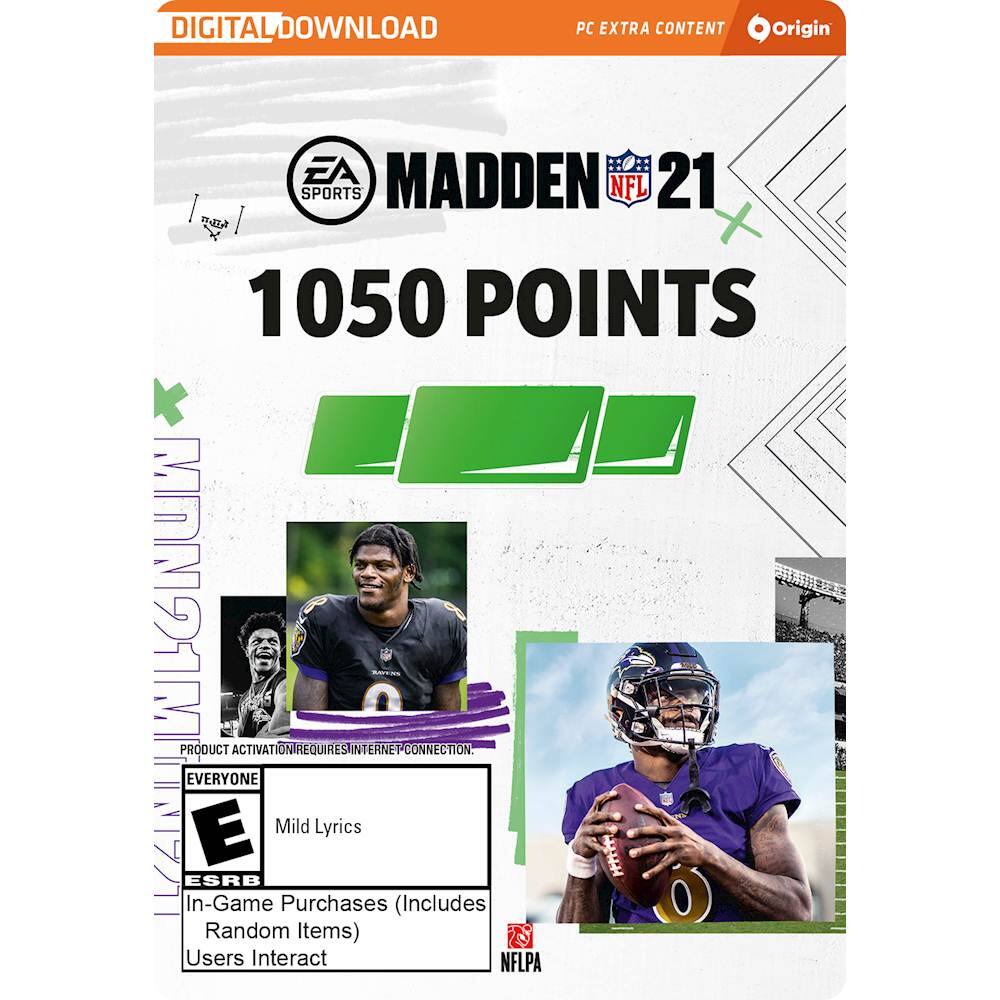 Front. Electronic Arts - Madden NFL 21 1,050 Points.