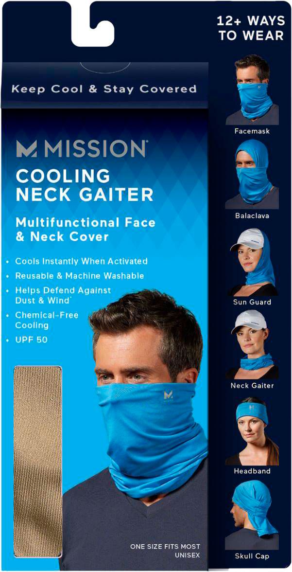 MISSION COOLING NECK GAITER Multifuntional Mask Face And Neck Cover 1/blue/12way 
